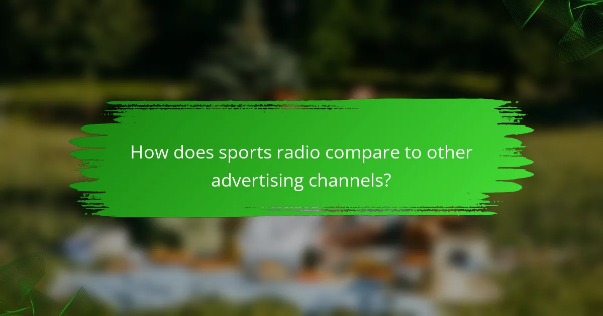 How does sports radio compare to other advertising channels?