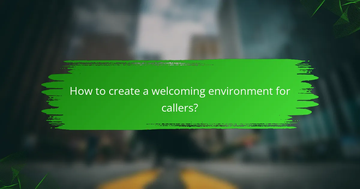 How to create a welcoming environment for callers?