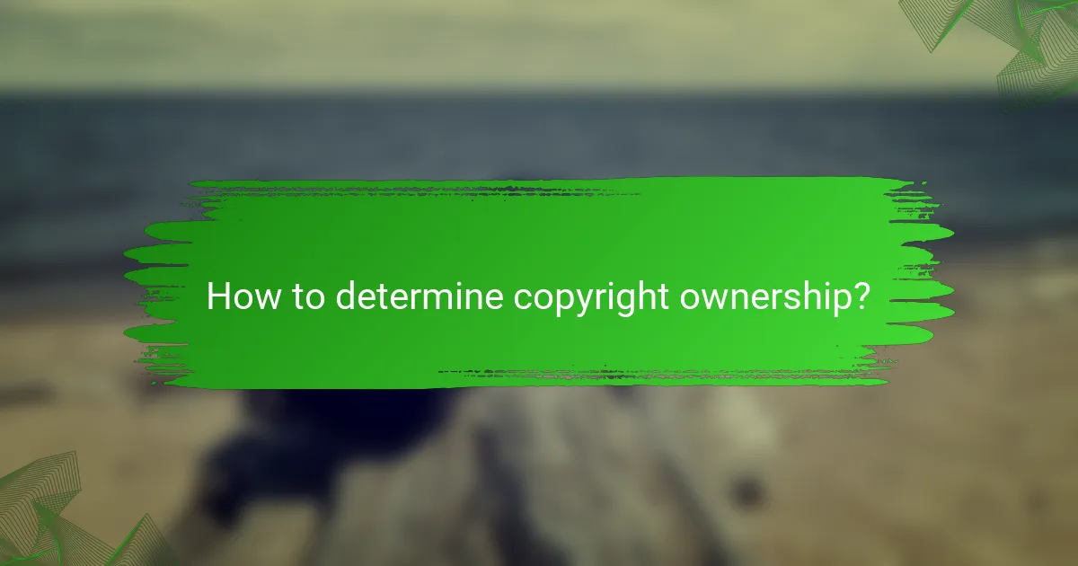 How to determine copyright ownership?