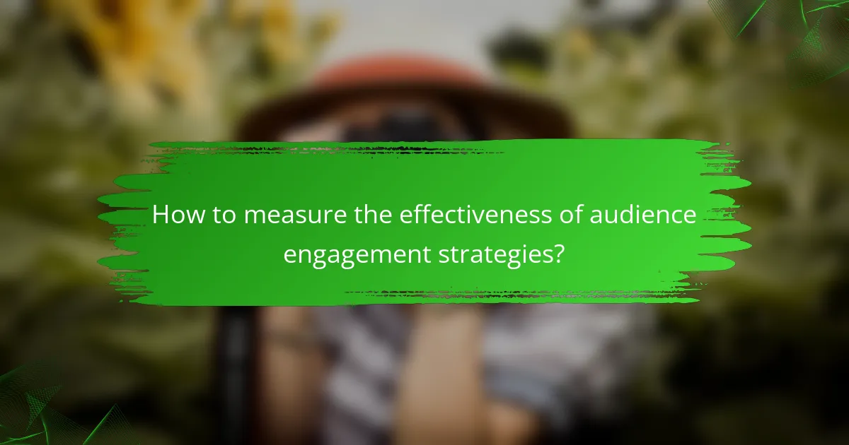 How to measure the effectiveness of audience engagement strategies?