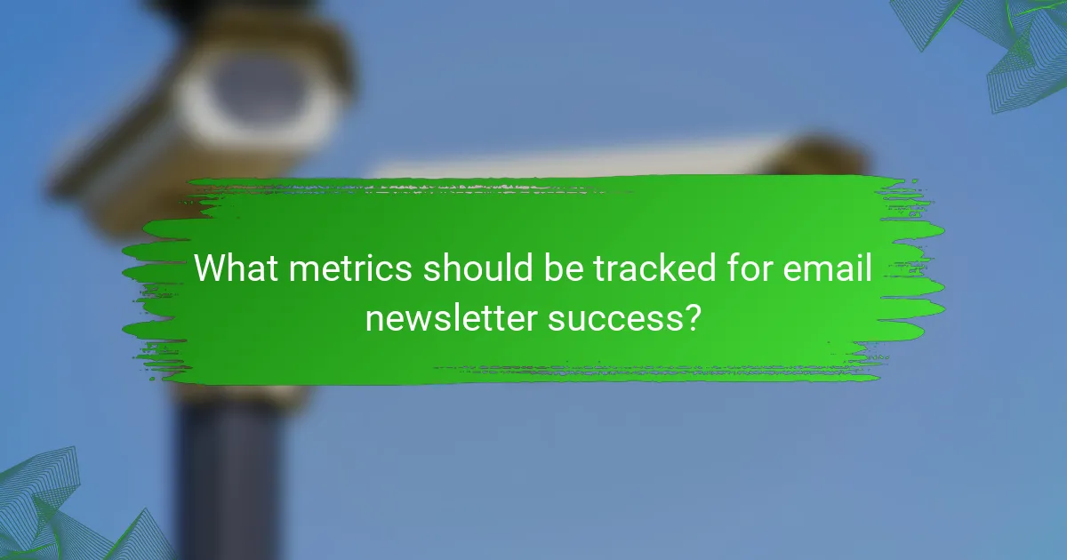 What metrics should be tracked for email newsletter success?